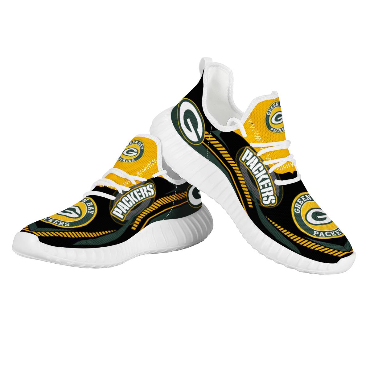Women's Green Bay Packers Mesh Knit Sneakers/Shoes 015
